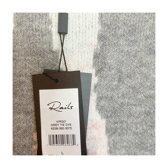 Rails Tie Dye Crewneck  Sweater Long Sleeves Gray/White Women's Size L - Picture 3 of 12